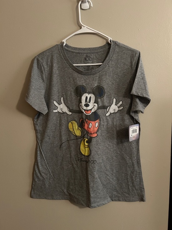 Disney Tops - Disney Gray Mickey Mouse Graphic Tee with Red and Yellow Accents